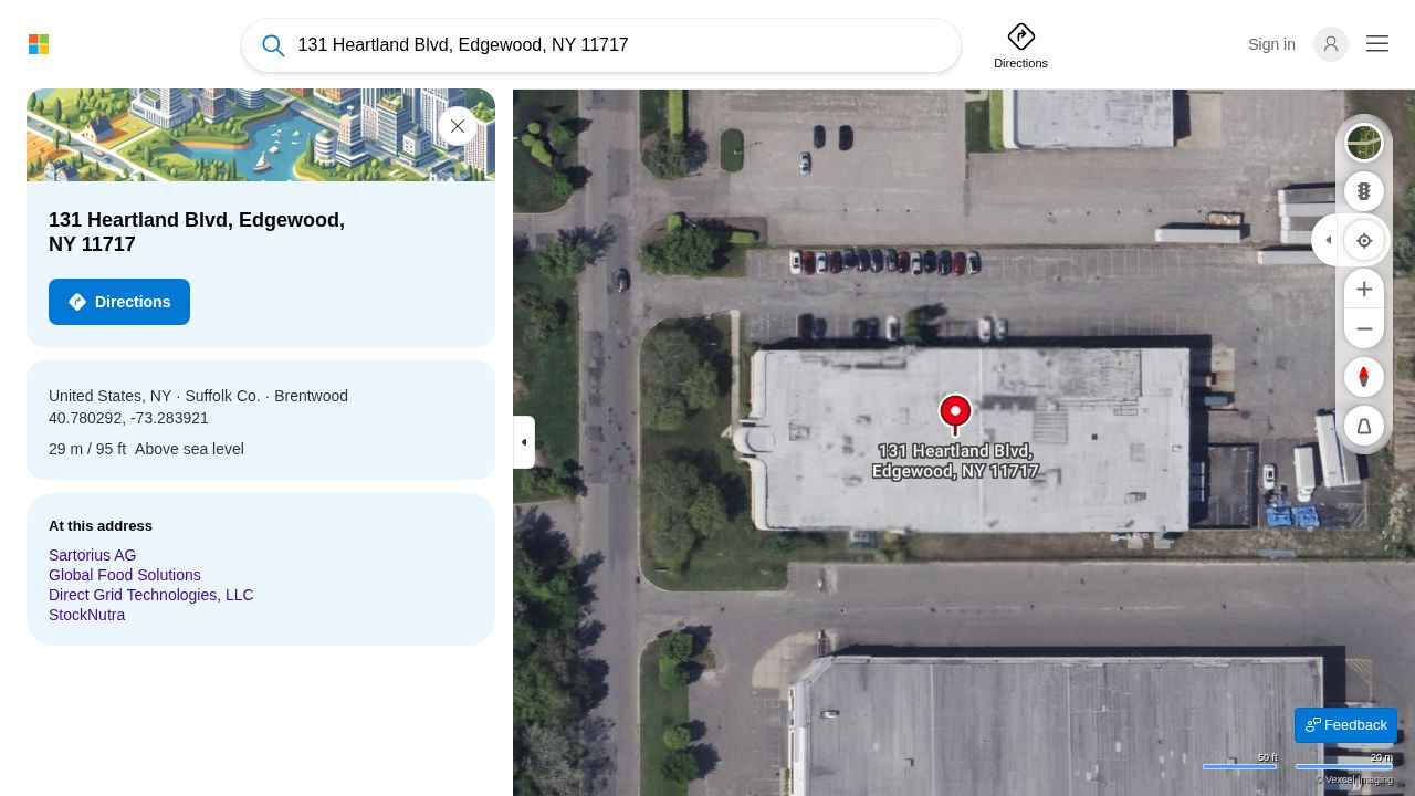 Aerial view of 131 Heartland Blvd, Edgewood NY