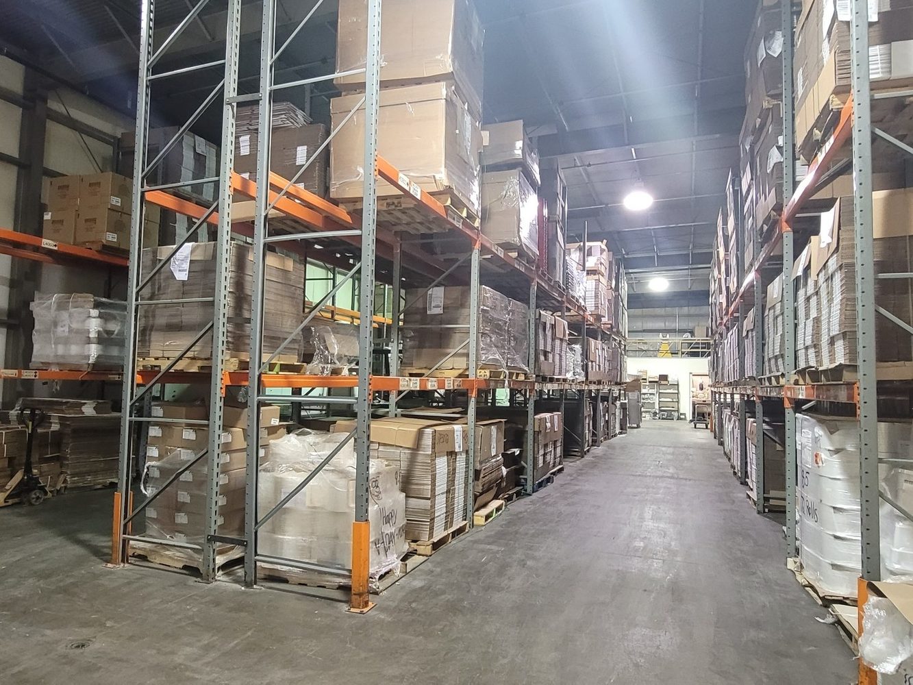 Hermitage PA warehouse aisle with pallet racking