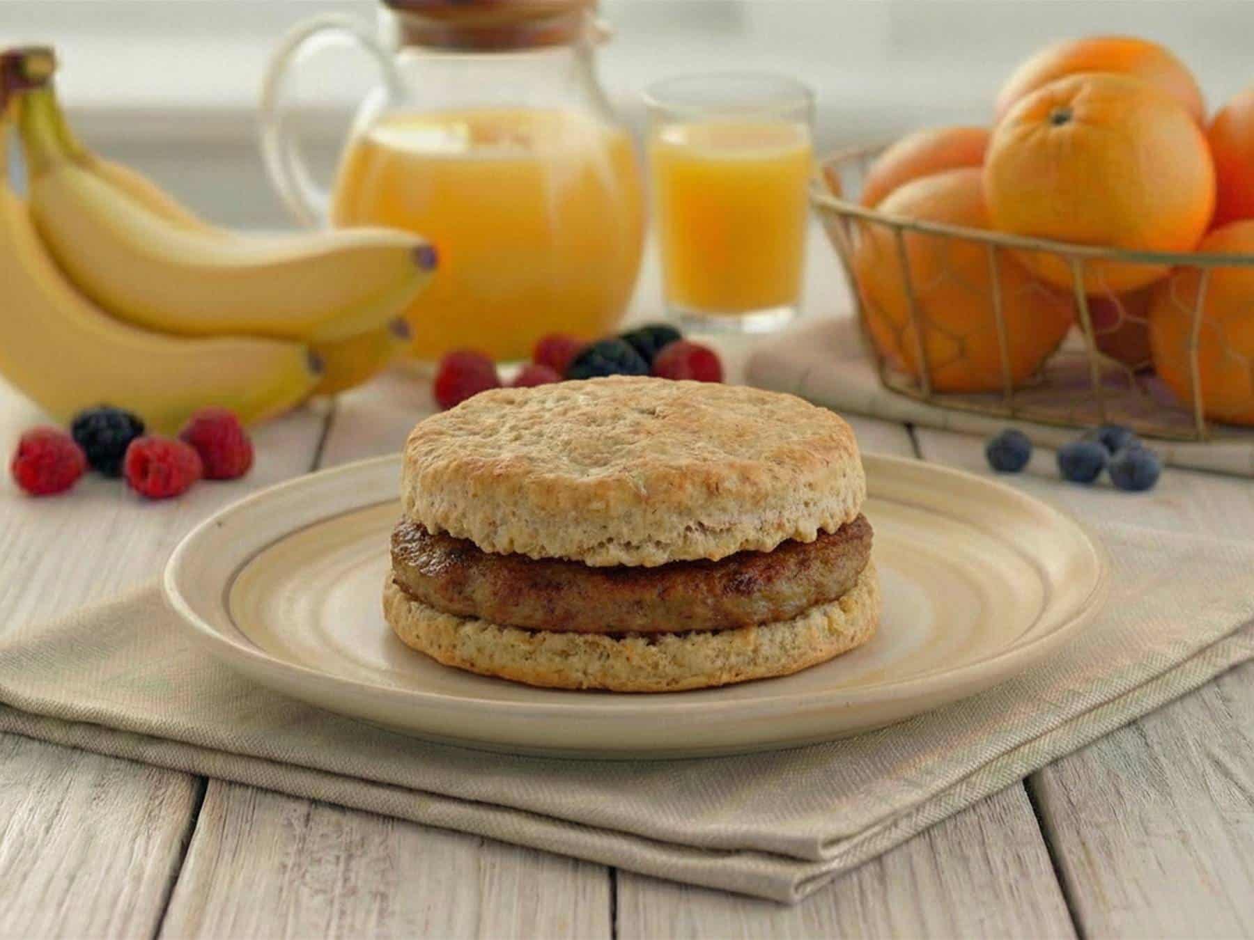 Biscuit turkey sausage sandwich