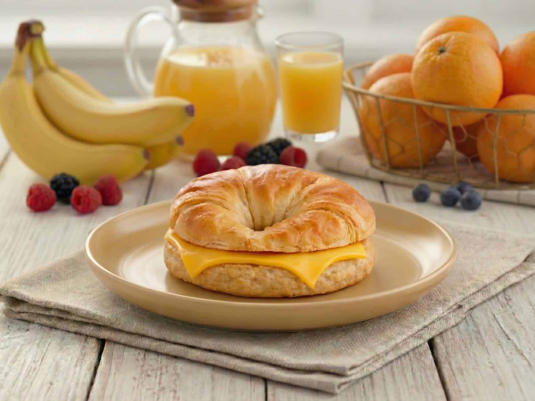 Croissant cheese sandwich